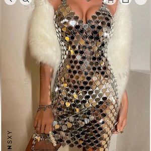 Heart shaped sequined dress - brand new never worn size small
